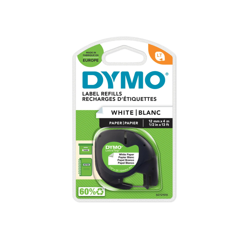 [LACDY050] Dymo - Letratag Paper Label Refill - Black on White