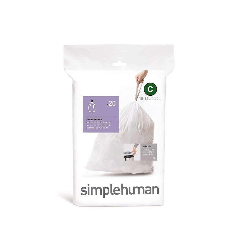[PBBSI036] Simplehuman - Bin Bags - White - 20 Bags (C - 10 - 12L)