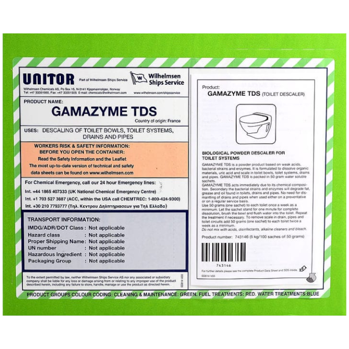 [BTCUN020] Unitor - Gamazyme TDS Toilet Descaler - 5Kg